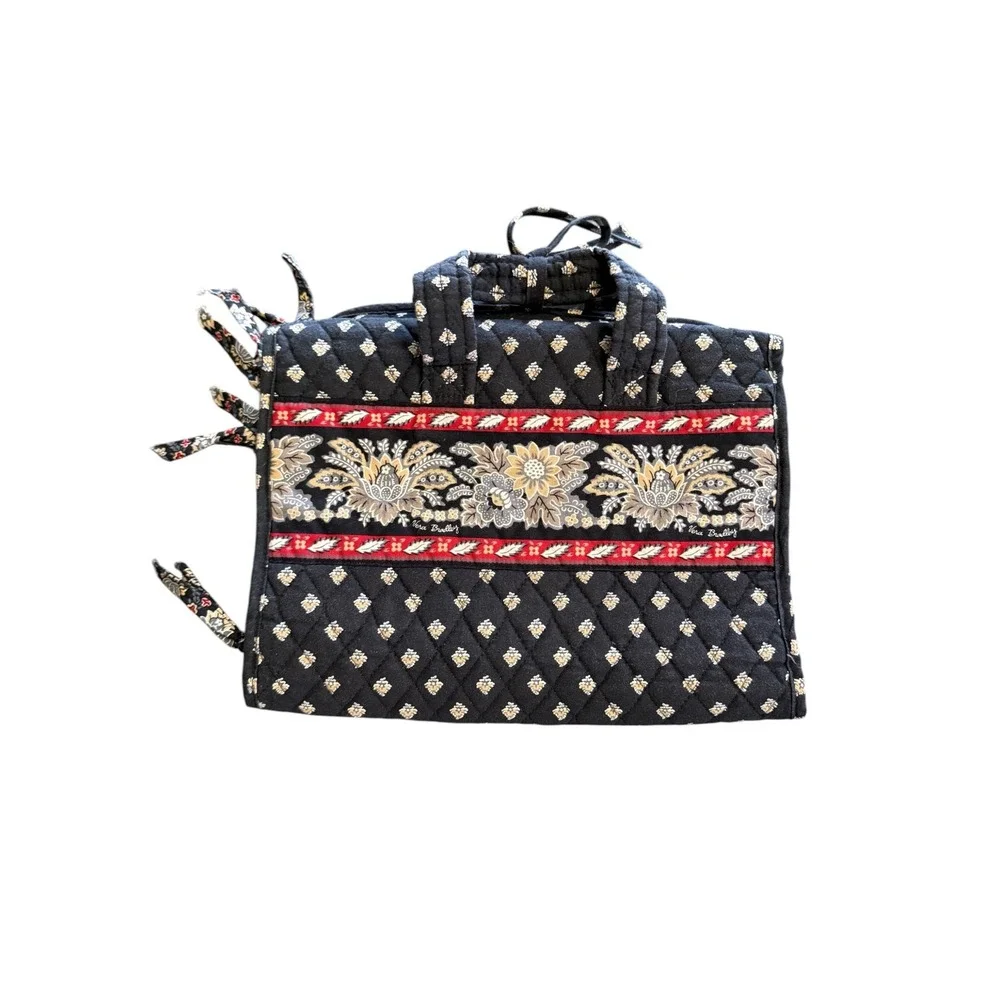 Vera Bradley Classic Black‎ Hanging Travel Organizer Toiletry Bag Quilted Floral